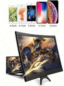 可折叠手机屏幕放大支架 - 轻松将手机变成平板电脑，视野更宽广，解放双手，护眼设计，便携 - 彩色 - 查看 5