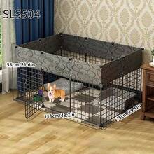 Interlocking Metal Wire Mesh Pet Playpen, DIY Dog Safety Exercise Fence, Suitable For Puppies, Small Dogs And Small Pets - Multicolor - View 3