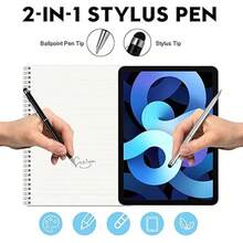 1-10 piezas Bolígrafo táctil capacitivo de 2 en 1 con punta de lápiz óptico para smartphone, tableta, Kindle - aguja - Ver 6