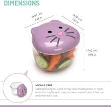 melii Animal Snack Containers for Toddlers and Kids - Airtight, Leakproof Food Storage with Cat Lid - BPA-Free, Dishwasher Safe, Ideal for Lunchboxes and On-the-Go Snacks - ColorB - Ver 2