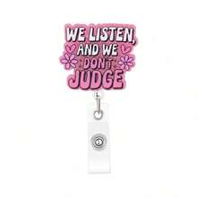 1pc Glitter Acrylic Badge Reel, Retractable ID Card Holder, Nurse/Doctor Badge Reel Gift, Retractable Badge Reel - Multicolor - View 4