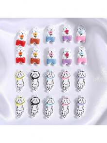 2pcs Double-Sided Zinc Alloy Painted 3D Cute Cat Pendant Charms, Bag Accessories - Cartoon Cat - View 6