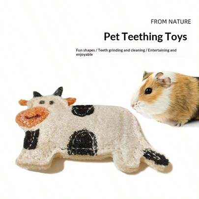 Durable And Wear-Resistant Pet Chew Toy, Suitable For Hamsters, Guinea Pigs And Rabbits. Interesting Cow-Shaped For Chewing, Perfect Gift For Pet Lovers.