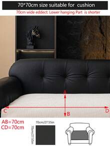 1件舒适雪尼尔沙发垫套，四季通用沙发座垫保护套，现代简约防滑沙发垫，防尘可水洗沙发套，白色清新柔软，不褪色，宠物友好，适用于L型沙发和1/2/3/4人沙发 - 白色 - 查看 19