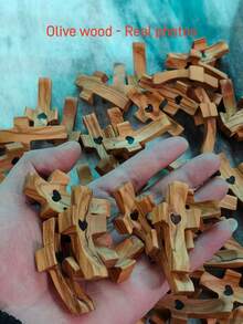 5 Stück Holz Kreuz Daumenringe, andächtige Accessoires für den täglichen Gebrauch, Geschenke, Bestseller, beliebter Artikel - Einheitsgröße - Übersicht 4