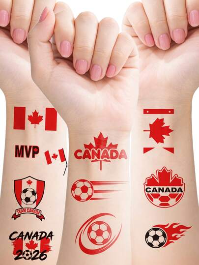 3pcs Football Soccer World Cup Theme Temporary Tattoo Stickers, Soccer Luminous Glow In The Dark Pattern Design, Sport Themed Face Arm Body Art Stickers, Waterproof Long-Lasting, Suitable For Women, Body Art Stickers