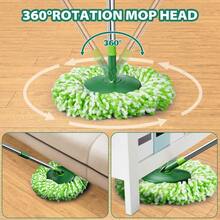 Spin Mop And Bucket System With Wringer Set Floors Cleaning, 6 Refill Wet Mop Pads - Single - View 7