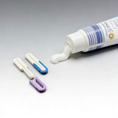 Dụng cụ bóp kem đánh răng in 3D, dụng cụ phân phối kem đánh răng, dễ dàng lấy kem đánh răng, có nắp tháo rời, phụ kiện phòng tắm, thích hợp cho kem đánh răng và sữa rửa mặt, dùng tại nhà và khi đi du lịch.