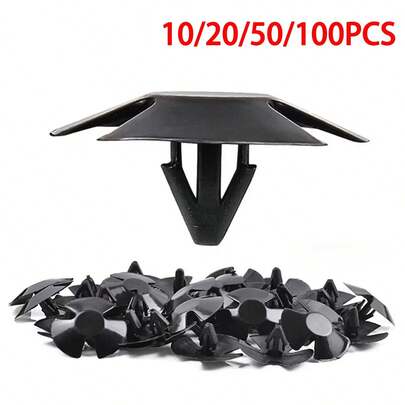 10/20/50/100PCS Car Rivet Fixing Clip Trunk Fastener Engine Hood Door Panel Mudguard Insulation Fixing Clip Car Decorative Panel Nylon Clip Black Plastic Fastening Clip Car Accessories