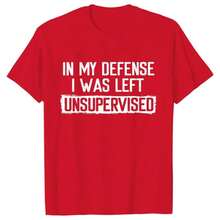 Men's Funny Shirt In My Defense I Was Left Unsupervised Humor Birthday Mans Tee Short Sleeve O-Neck Men's Tee Tshirt ClothingMinimalist Style  Sweatshirt Graphic Tees, Vintage Clothes, Streetwear, Going Out Tops, Summer Tops, Spring Outfits, Funny Shirts, Matching Couple Outfits, Matching Outfits Vacation, Figure Print Casual, Street Fashion, Versatile - màu đen - Xem 9