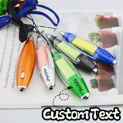 Customized Multifunctional Lanyard Pen, Ballpoint Pen - Smooth Writing, With Keychain Hook Suitable For Office, Workout, Classroom, Notes, Holidays, Gifts, Small Notebook