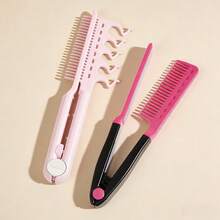 2-In-1 Wide And Fine Teeth Textured Comb, Volumizing And Styling Comb, Anti-Frizz And Smoothing Comb, Unisex And Suitable For All Hair Types. - Multicolor - View 10
