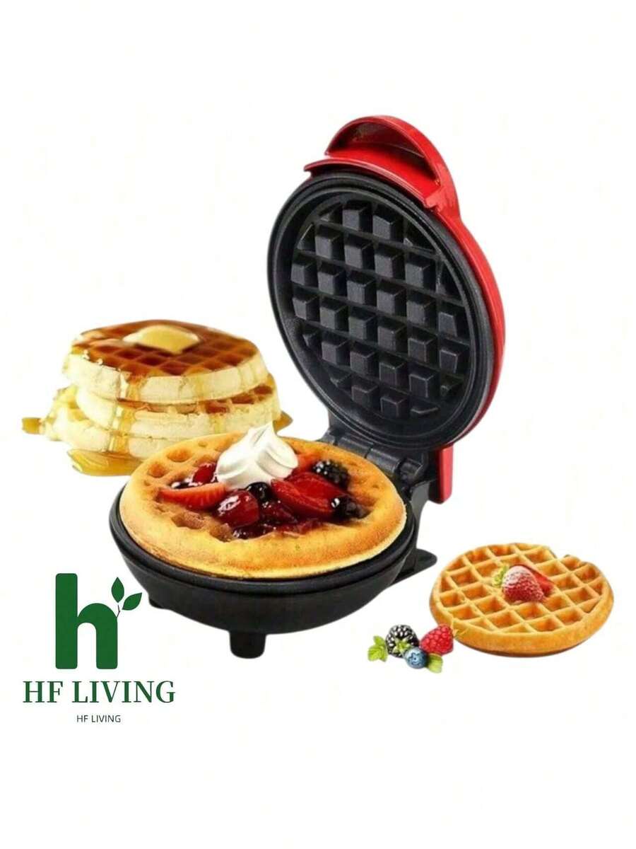 Buena Calidad 4 diferentes máquinas mini para Desayunos y Snacks – Máquina de Donas, Máquina de corazones Wafle y Máquina para carne de Hamburguesa, Maquina de wafles,  Casera, Aparatos de Cocina Multifuncionales, Prepara tus comidas de manera más rápida y fácil - Rojo - Ver 1