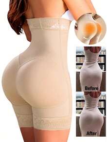 Faja Columbianas High Waist Long Lace Panel Shaping Briefs For Waist Trainer Abdominal Control Body Shaper - 彩色 - 查看 23