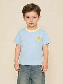 Balabala Unisex Short Sleeve T-Shirt, Classic Round Neck, Breathable Quick-Dry Fabric, Comfortable For Summer Wear - Ice Blue - View 5