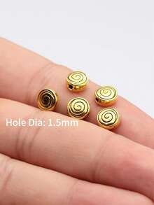 20 piezas de cuentas huecas con diseño de remolino para manualidades y elaboración de joyas - Oro retro - Ver 6