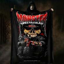 1 PIEZA Manta de camión monstruo de Monster Jam en 3D, regalo original para aficionados a los deportes de motor, decoración temática para cueva de hombre, acento para fiesta retro de ciencia ficción y recuerdo del día de carrera, manta suave para el hogar, dormitorio, cama, sofá, picnic, viaje, oficina, en múltiples tamaños de 50x60 a 60x80 pulgadas - Multicolor 33 - Ver 7