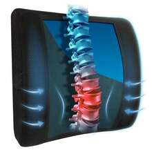 Almohada de soporte lumbar con espuma viscoelástica, adecuada para sillas de oficina, sillas de juego o uso en automóvil. Cojín ergonómico para la espalda, imprescindible para oficina y hogar. Proporciona soporte cómodo para la postura y alivia la tensión lumbar. - Negro - Ver 4