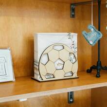 Fotbollsformad servetthållare, träservetthållare för bordsbruk, lämplig för hem och fest - Multifärgad - Visa 8