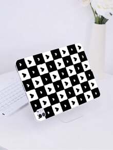 透明加厚防震UV喷漆TPU平板电脑保护套，简约黑白格纹心形图案设计，适用于第十代苹果手机，9.7/10.2/10.5/10.9/11英寸，Air 11英寸（M2）- 2024，Pro 11英寸（M4）- 2024 - 彩色 - 查看 3