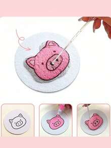 20件套木浆海绵绘画套装，3D圆形水溶性压缩木浆海绵，泡沫纹理纸，DIY手工玩具（10块木浆海绵，5个滴管，5支画笔） - 套裝 - 查看 8