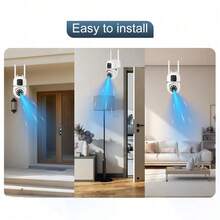 4K/8MP WiFi Outdoor Home Security Camera, Supports Two-Way Audio, Smart Night Vision, Motion Detection, 360° Whole-House Monitoring Via App - Color Night Vision, Moving Object Tracking, Intercom, Multi-User Sharing, Real-Time Alerts - White - View 4