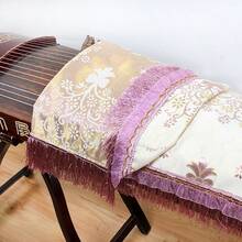 1个古筝（中国古筝）防尘罩，通用135厘米流苏缎面雕花古筝防尘罩，双面雕花古筝罩 - 查看 12