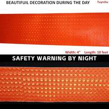 Orange Reflective Tape Outdoor Waterproof 4 Inch, High Visibility Industrial MarFKing Tape, Ty Adhesive Stickers (11 Feet) - Chất liệu PVC - Màu cam, kích thước 4 inch x 11 feet - Xem 4
