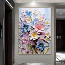 Moderne abstrakte Blumen Leinwandkunst, rahmenloses Wanddekor für Wohnzimmer & Schlafzimmer, botanisches Thema Poster - 222 - Übersicht 4