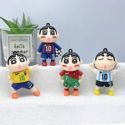 1件新款热销世界杯足球卡通人偶钥匙扣挂件，学生背包装饰，球迷周边，创意小礼物，生日礼物，新年礼物（随机款式）