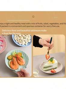 1pc Creative Shell-Shaped Bone Plate, Plastic Bone Plate, Household Bone Plate, Trash Plate, High-End Small Plate, Fruit Plate, Snack Plate, Cake Dessert Salad Plastic Plate - Multicolor - View 5