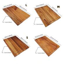 1 件装大型加厚木质砧板，边缘光滑圆润，配有结实手柄，带有导流槽防止汁液溢出，非常适合处理肉类、奶酪、面包、蔬菜、水果——是家庭和专业厨房的完美厨师礼物（红木色） - 金色 - 查看 2