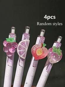 1 Piece 0.5mm Black Ink Pen With Grape Scent Pendant, Cute And Elegant, Suitable For Writing And Learning - Fruit - View 7