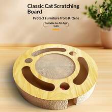 1件猫咪用品抓板带球，瓦楞纸猫抓板，互动猫玩具转盘 - 均碼 - 查看 7