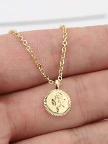 1件S925纯银浪漫玫瑰花吊坠项链，法式优雅宫廷风格，艺术清新锁骨链，百搭女士饰品，适合派对、休闲、节日等场合。 - 花朵 - 查看 4