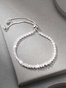 1pc Elegant & Gorgeous & Minimalist Gemstone Chain Adjustable Bracelet For Women To Match Various Occasions Such As Festival, Birthday, Date, Party, Wedding, Holiday, Shopping, Daily Wear, Work - Multicolor - View 2