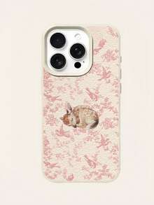 1pc Floral Deer Pattern Leather Texture Phone Case, Full Body Shock-Proof TPU Protective Cover, Compatible With Iphone XR 11 12 13 14 15 16 Plus 17 Pro Max Air Series, A13, A14, A15, A16, A21S, A32, A33, A34, A35, A36, A52, A53, A54, A55 Series, Fashionable Multicolor, High-End Protective Phone Case, Suitable As A Gift, Ideal For Valentine's Day Gift For Both Men And Women - Multicolor - View 2