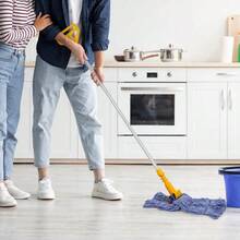 3 Pack Commercial Replace Mop Head, Reusable Mop Head Refills - Replacement Mop Heads Suitable For Heavy Commercial Industrial Residential Areas, Wet Industrial Cotton Looped End String Mop Head (Blue) - Bộ (2 cây lau nhà + 4 tấm vải phủ) - Xem 5