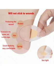 100pcs/50pcs Transparent Thin Invisible Heel Grips, Designed For High Heels - Multicolor - View 9