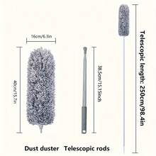 1 pieza Cepillo extensible para el polvo, Cepillo de limpieza flexible, Plumero reutilizable y lavable para ventiladores de techo, Herramienta de limpieza para muebles y automóviles, Artículos de limpieza - A - Ver 4
