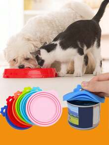 5 tapas para latas de comida para mascotas, aptas para alimentos y lavavajillas, cubren la mayoría de las latas de perros y gatos de tamaño estándar - Multicolor - Ver 1