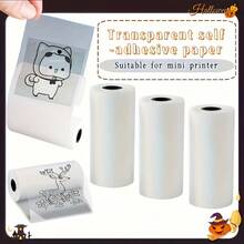 Mini Printer Paper, White & Transparent , 57 X 25mm/30mm Thermal Printer Paper, Non-Adhesive/Self-Adhesive, Ink-Free, Best For Memo, Photo, Notes, Image, Perfect DIY Gift, Pocket Printer Paper - 3pcs - View 5
