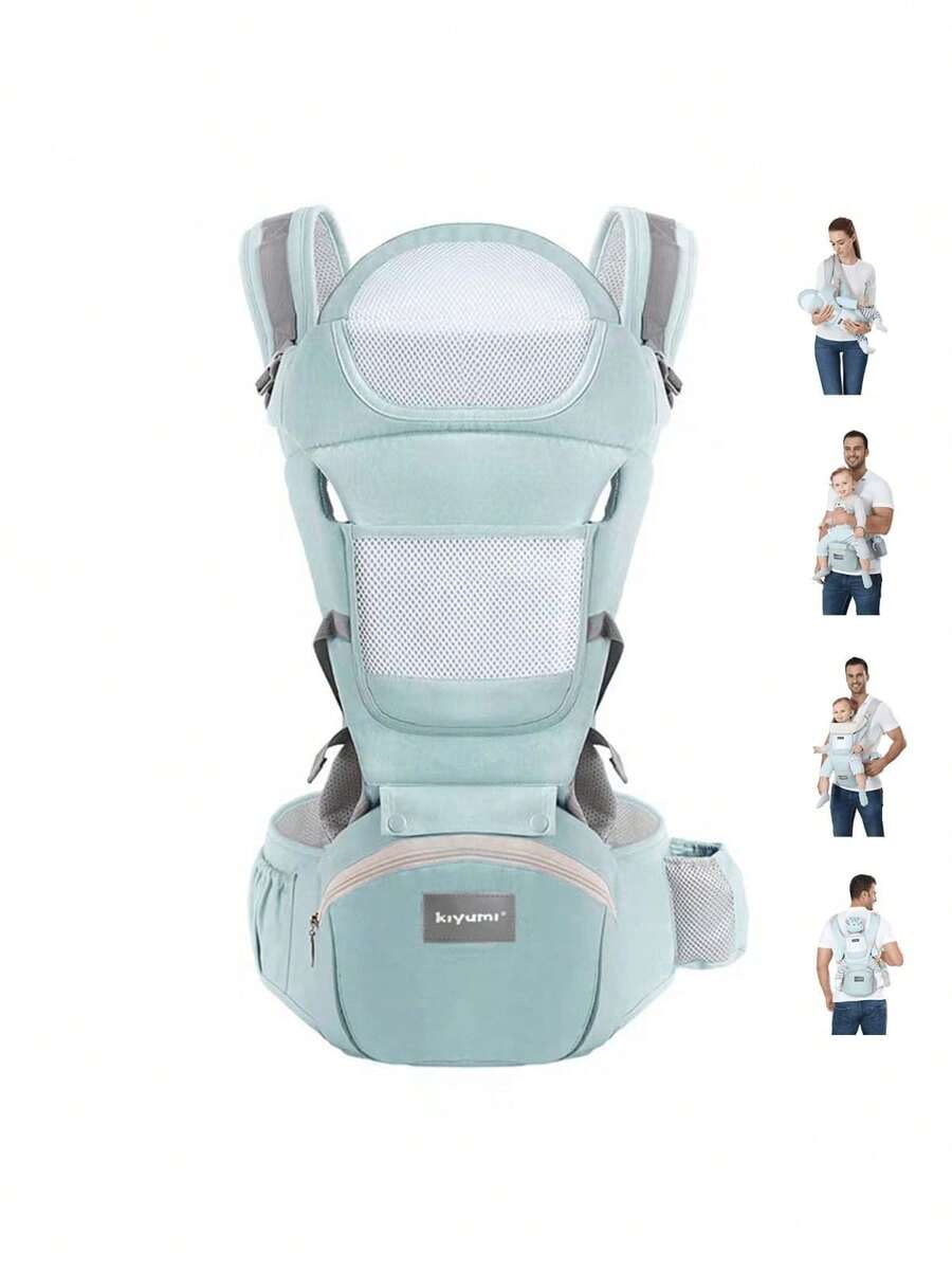 Portabebés convertible 6 en 1, ajustable, ergonómico para bebés,Baby Carrier with Hip Seat, artículo esencial para el registro, apto desde recién nacido hasta niño pequeño, Head Support and Breathable Mesh,Adjustable Removable Baby Sling Carrier (7-45 lbs)