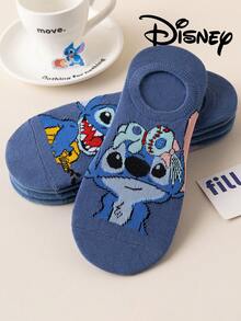 1/5/10 Pairs Disney Stitch Men's Socks, Boat Socks, Invisible Socks, Funny Christmas Gift, All Season - Multicolor - View 4