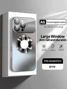 Titanium Luxury Matte Finish Phone Case, Shock-Resistant, Supports Magnetic Wireless Charging, Glass Camera Lens Protection, Compatible With IPhone 17/17Pro/17Pro Max/16/16 Pro/16 Pro Max, 15/15 Pro/15 Pro Max, 14 Pro/14 Pro Max/14/13 Pro Max/13 Pro/13/12 Pro Max/12 Pro/12/11/11 Pro Max - Grey - View 2