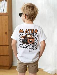 This Disney Cars-Themed T-Shirt Features A Design Of Mater The Tow Truck And Is Perfect For Boys And Girls To Wear During Holiday Parties, Family Gatherings, Outdoor Activities, Travel, And Visits To Disneyland. It Also Makes A Great Gift For Children. - 白色 - 查看 2