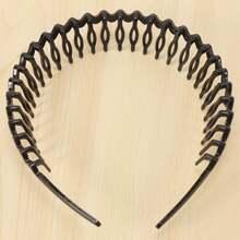 SODIAL(R) Plastic Teeth Comb Hairband Hair Hoop Headband Black For Woman - A - View 7