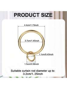 10Pcs/30Pcs/50Pcs (1.45 Inch/3.7cm) Curtain Rings With Eyelets - Metal Curtain Rings, Hanging Rings And Curtain Hooks, Living Room Curtain Rod Sliders, Bathroom Shower Curtain Rod Hooks Rings (Gold, Black, Silver) - Multicolor - View 3