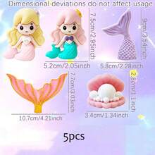 8pcs Purple Mermaid Cake Decorating Kit, Including Seashells, Mermaid Tails, Starfish Decor, Bringing Unparalleled Joy And The Most Beautiful Moments To Your Family And Friends. Bring Dreamy And Gorgeous Decor To Your Party. - Multicolor - View 16