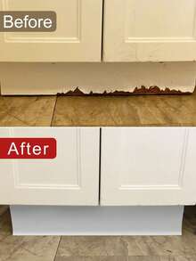 1卷柔性踢脚线装饰条，4*39.3英寸（10*100厘米）自粘乙烯基墙底，即撕即贴式弧形踢脚线，橡胶墙底，踢脚线装饰条 - A - 查看 8